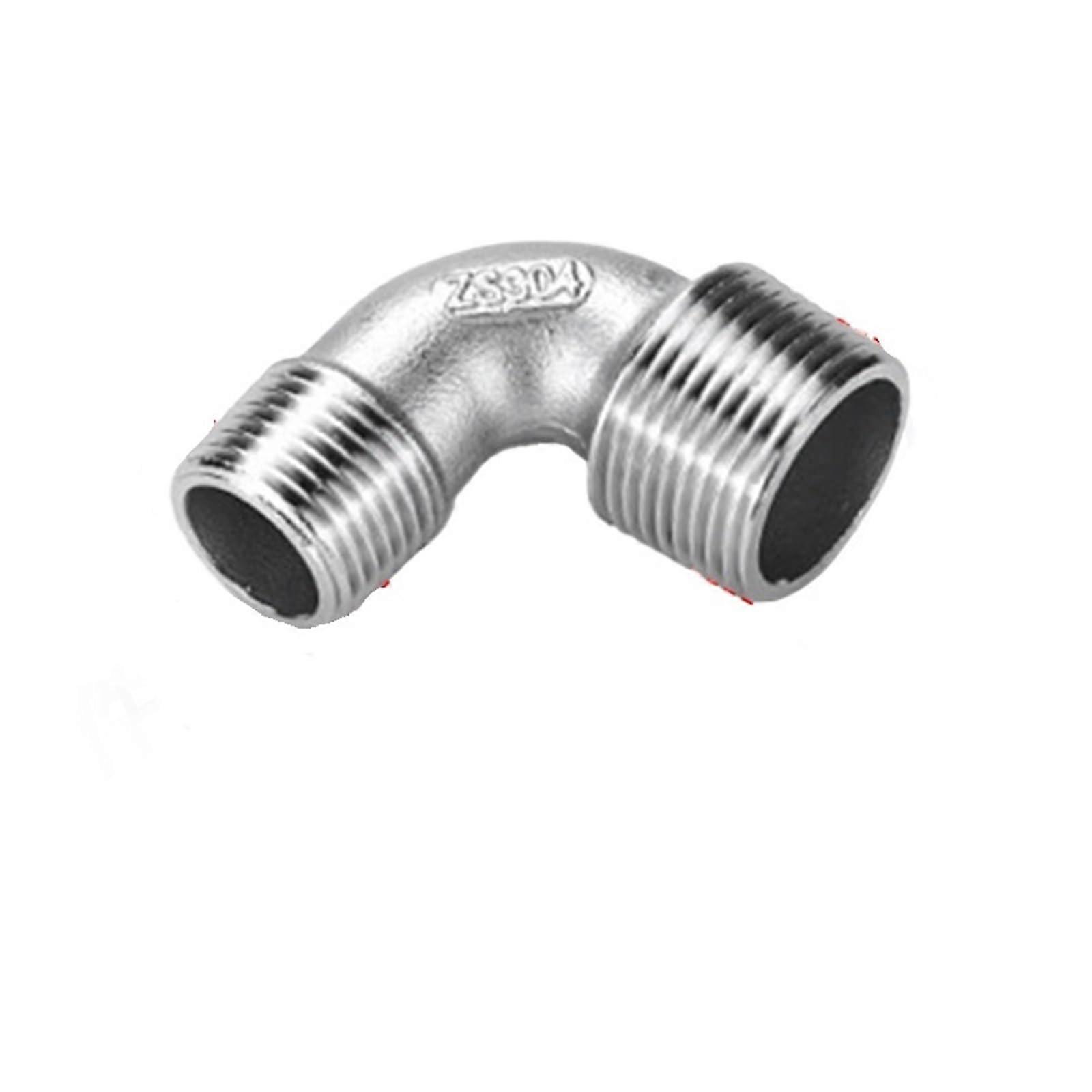 304 Stainless Steel Double Outer Wire Reducing Elbow 90 Degree G3/4 to G1/2 Threaded Connection 4 Minutes 6 Minutes
