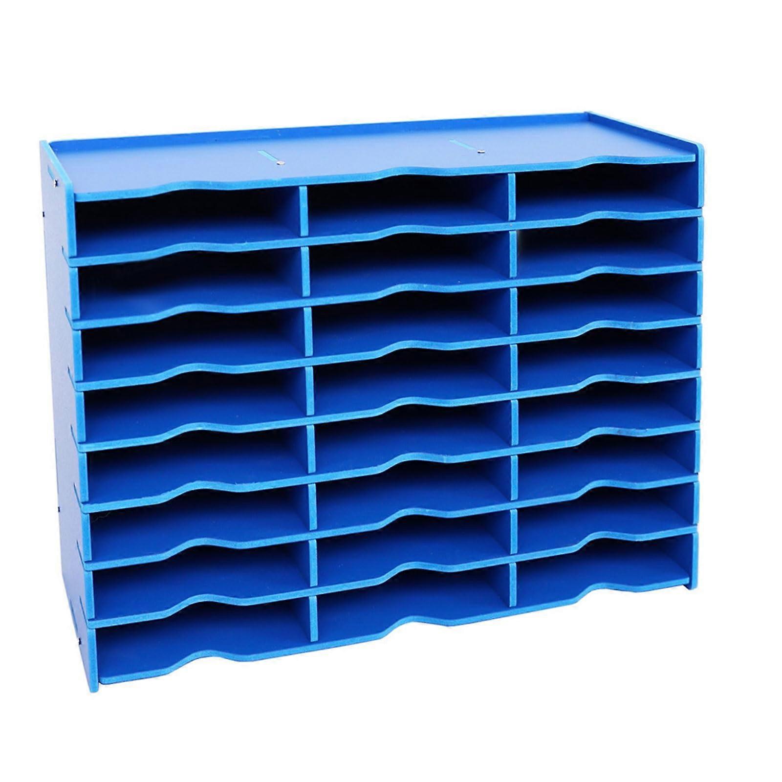 Space-Saving Desk Organizer with Multiple Compartments, Durable PVC Storage Container in Blue for Everyday Use
