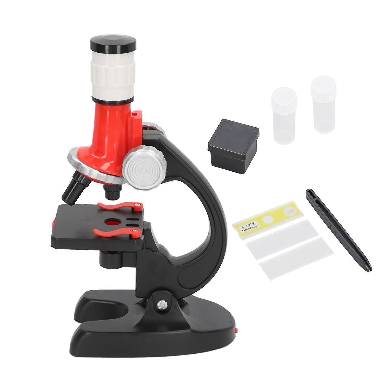 Kids Microscope Kit 1200x Clear Image Adjustable Angle Lens Educational Children Microscope Toy with LED Light