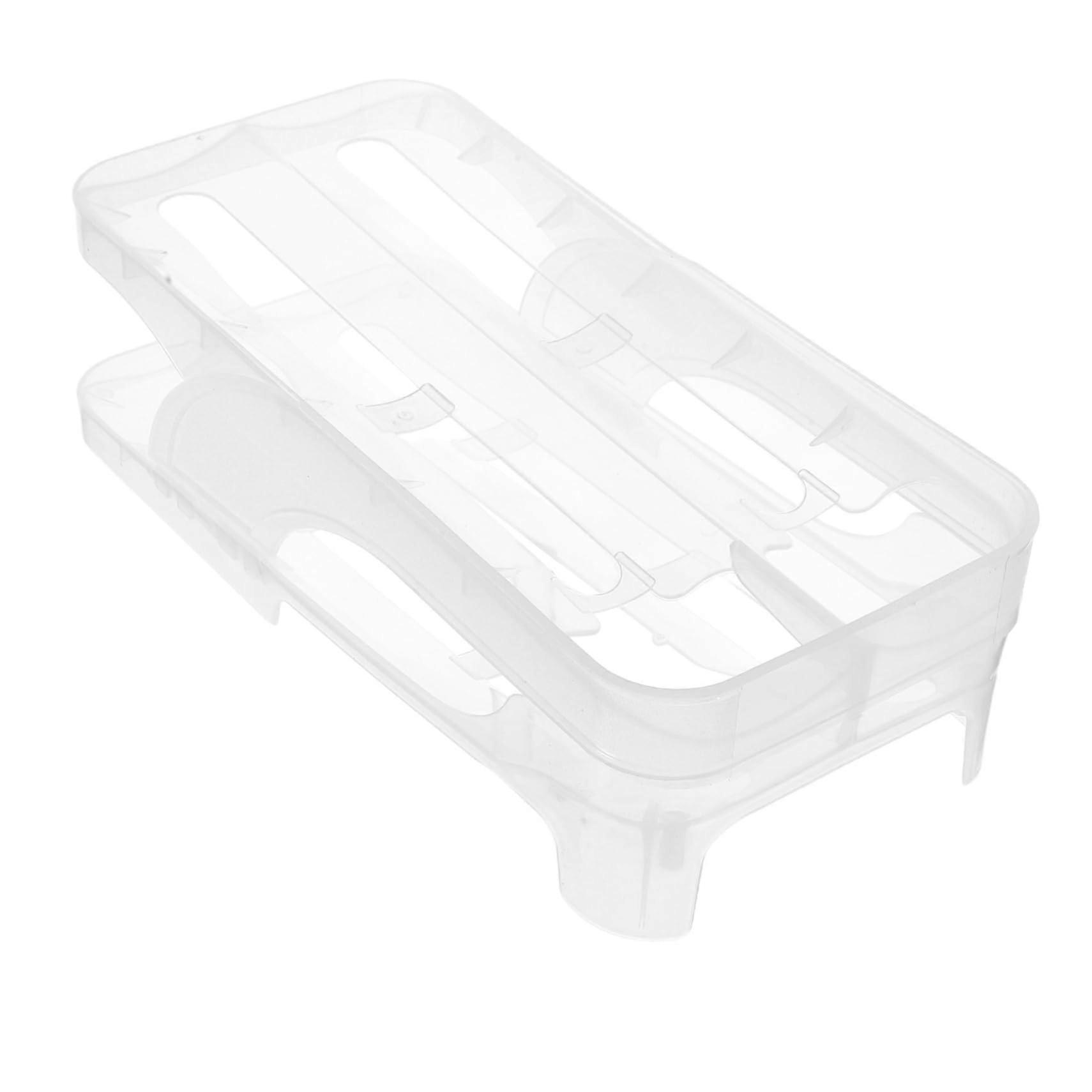 Automatic Egg Dispenser for Refrigerator, Double Transparent Plastic Holder, Space-Saving Fresh Egg Organizer, Easy To Use