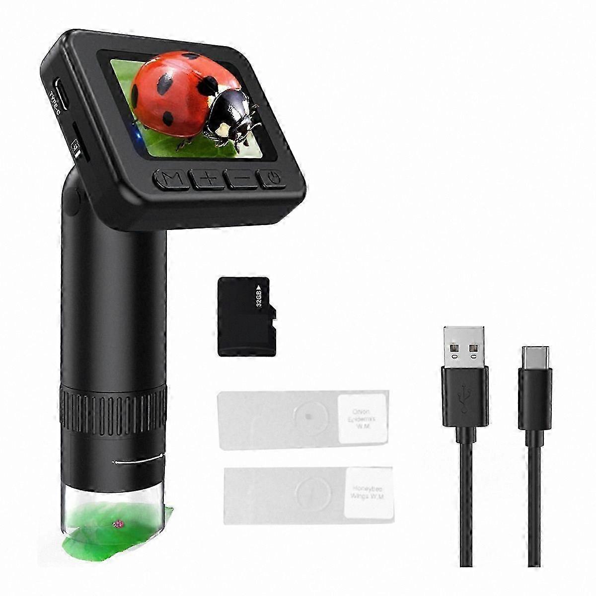 Kids Microscope with 50X-1000X Magnification, IPS HD Display, 2-31MP Resolution