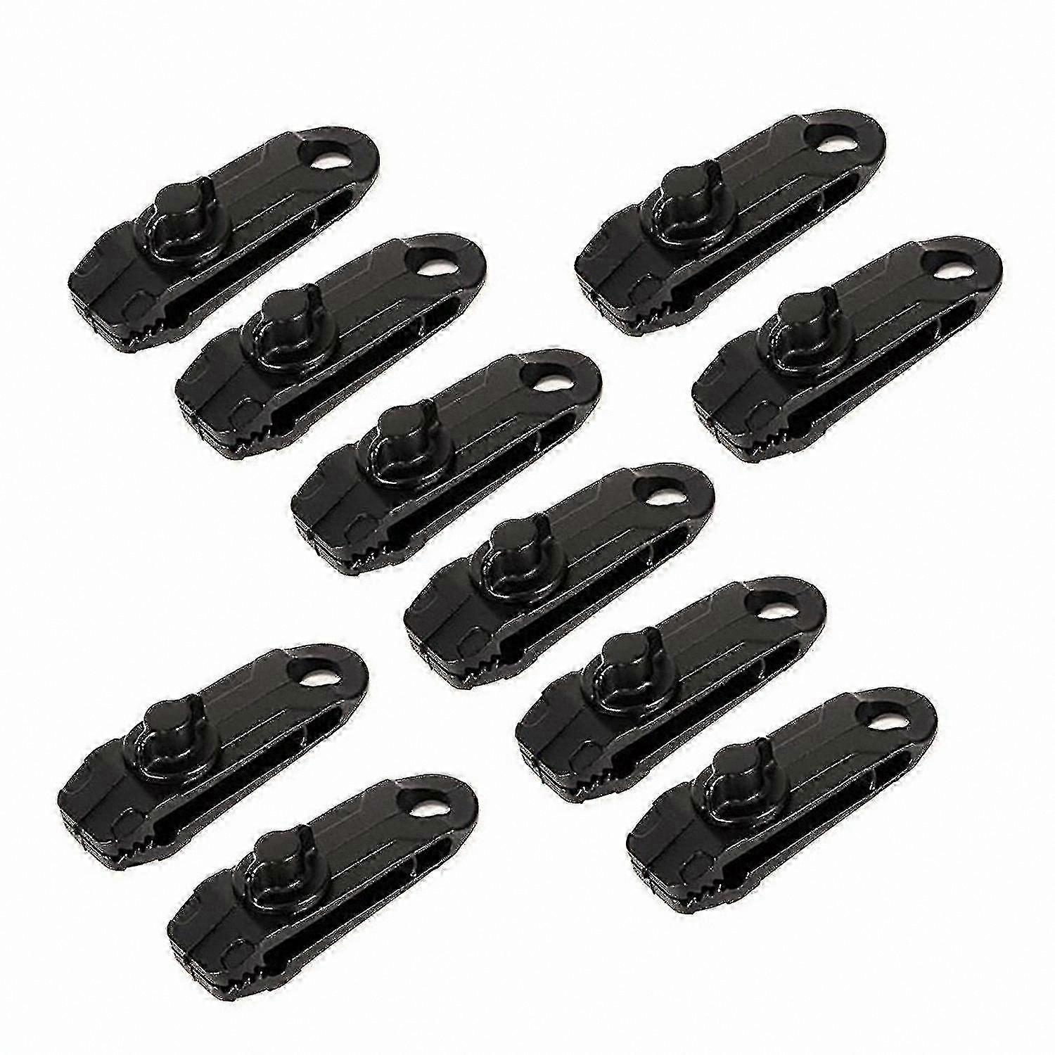 Black Tarpaulin Clamps for Awnings and Tents, Pack of 10, Durable and Secure Grip
