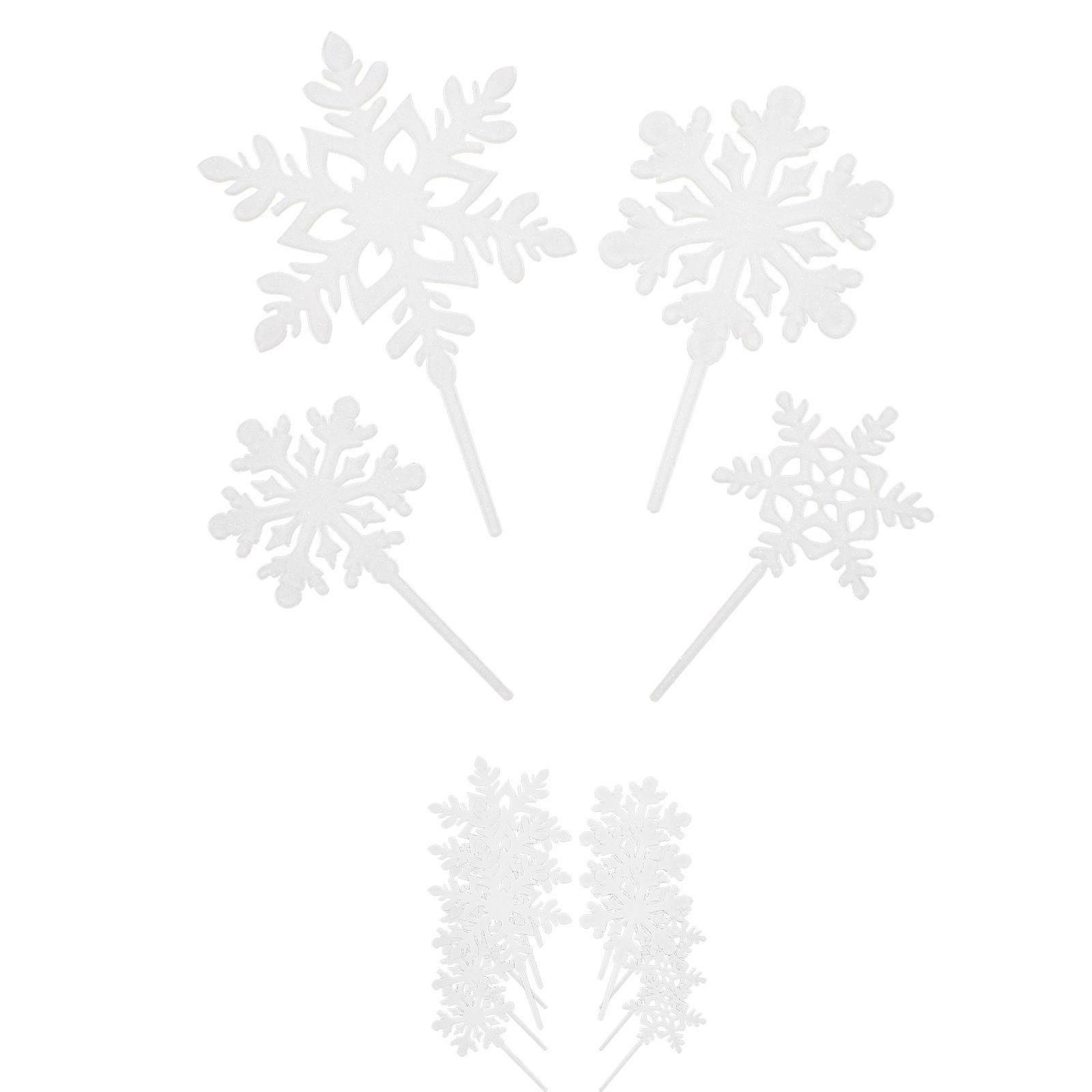 White Acrylic Cake Picks for Decoration 24 Pieces