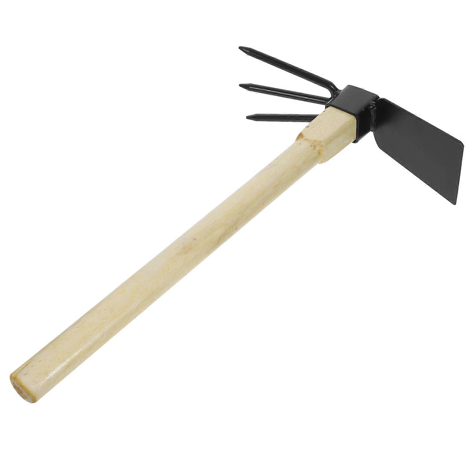 Garden Hoe Small Weed Hoe Hand Rake Metal Rake Tool Gardening Outdoor Work 36.00X21.00X8.00CM Grass Removal Soiling Tilling 1Pack