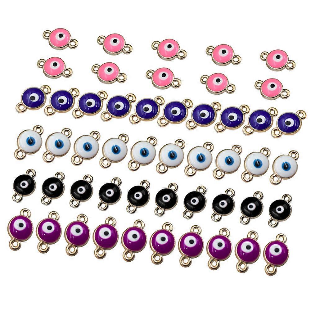 DIY Plastic Charm Pendant for Jewelry Making Assorted Color Blue Eye Design 50pcs