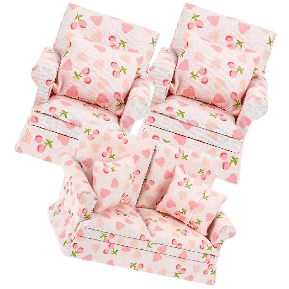 Tiny Sofa Set for Mini Houses, Smooth Texture with Detailed Patterns