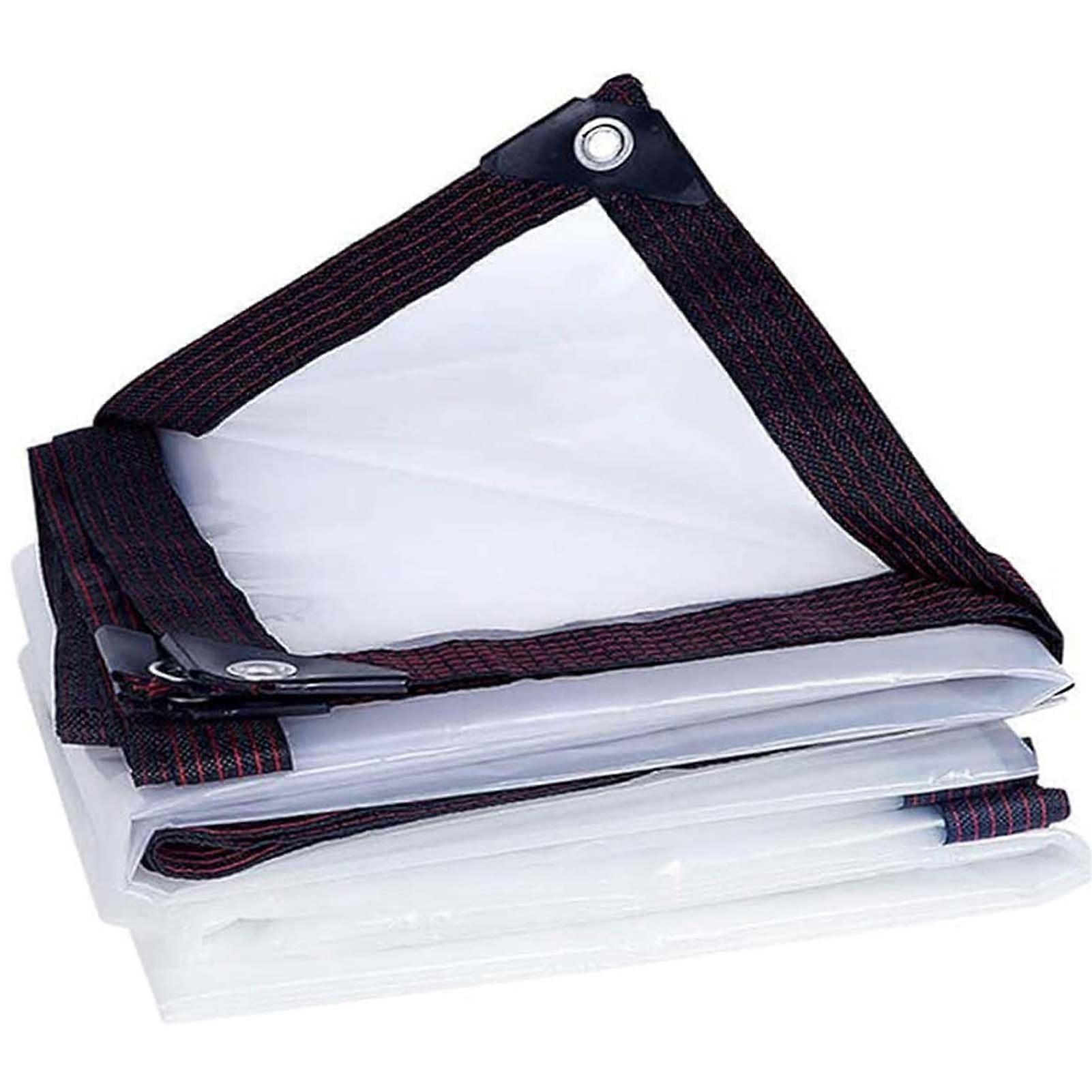 Waterproof Tarpaulin Transparent 2x2m, with Eyelets, Waterproof, Wind Protection, AntiUV