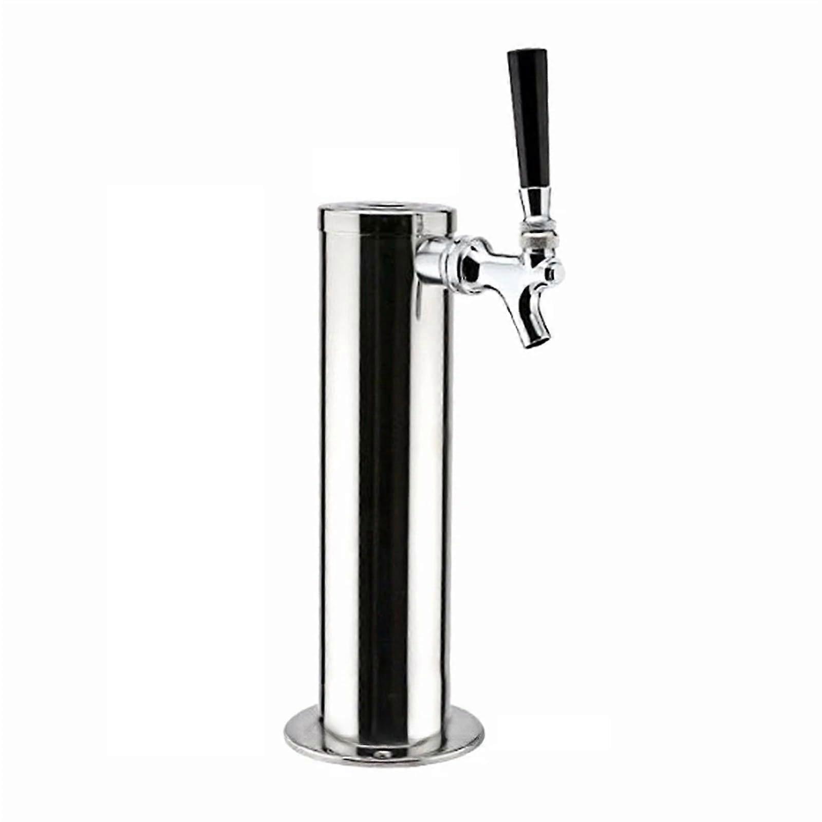 Beer Column with Spigot Stainless Steel Single Tap for Bar Kegerator Home Use Light Grey