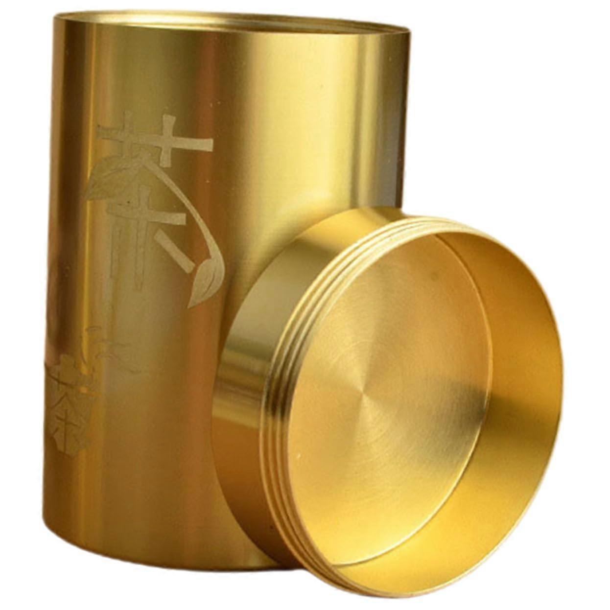 Brass tea container, airtight tea organizer for travel, versatile for use as spice containers, designed for home and catering.