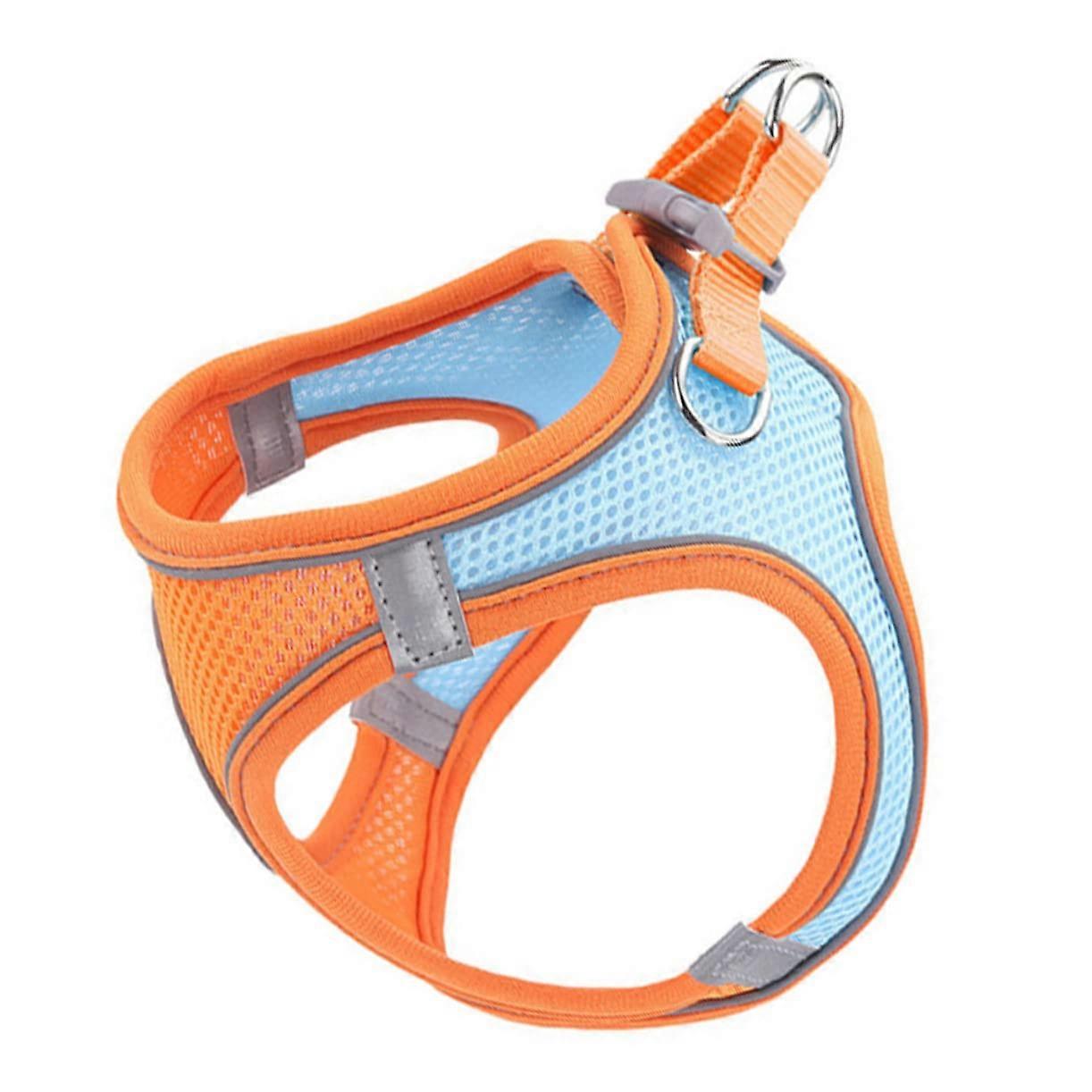 Mesh Cat and Dog Harness Set with Reflective Elements, Adjustable for Small to Medium Pets, Ideal for – Orange