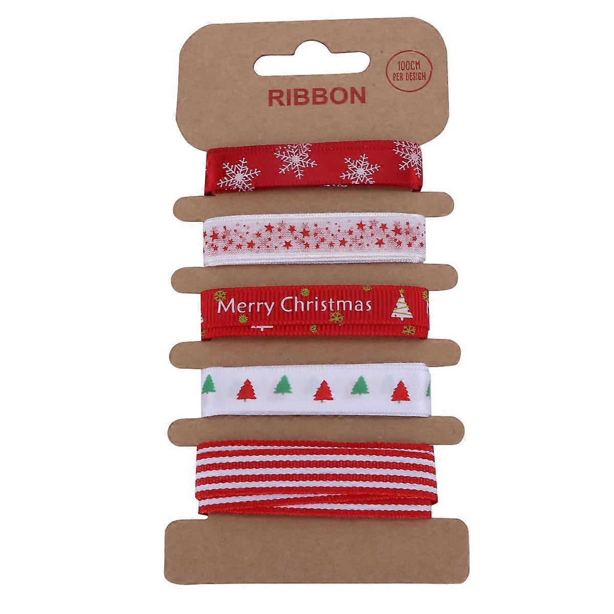 Versatile Ribbons For Christmas Decoration 1M Length Suitable For Florists Featuring Beautiful Design With 5 Patterns