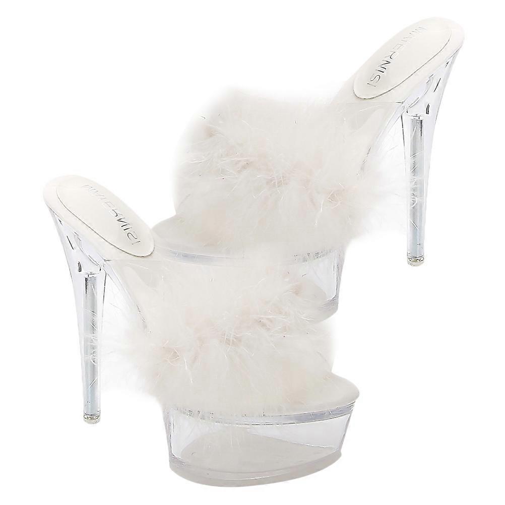 Fuzzy Heels Thin High Heeled Design Special Occasions 1 Pair