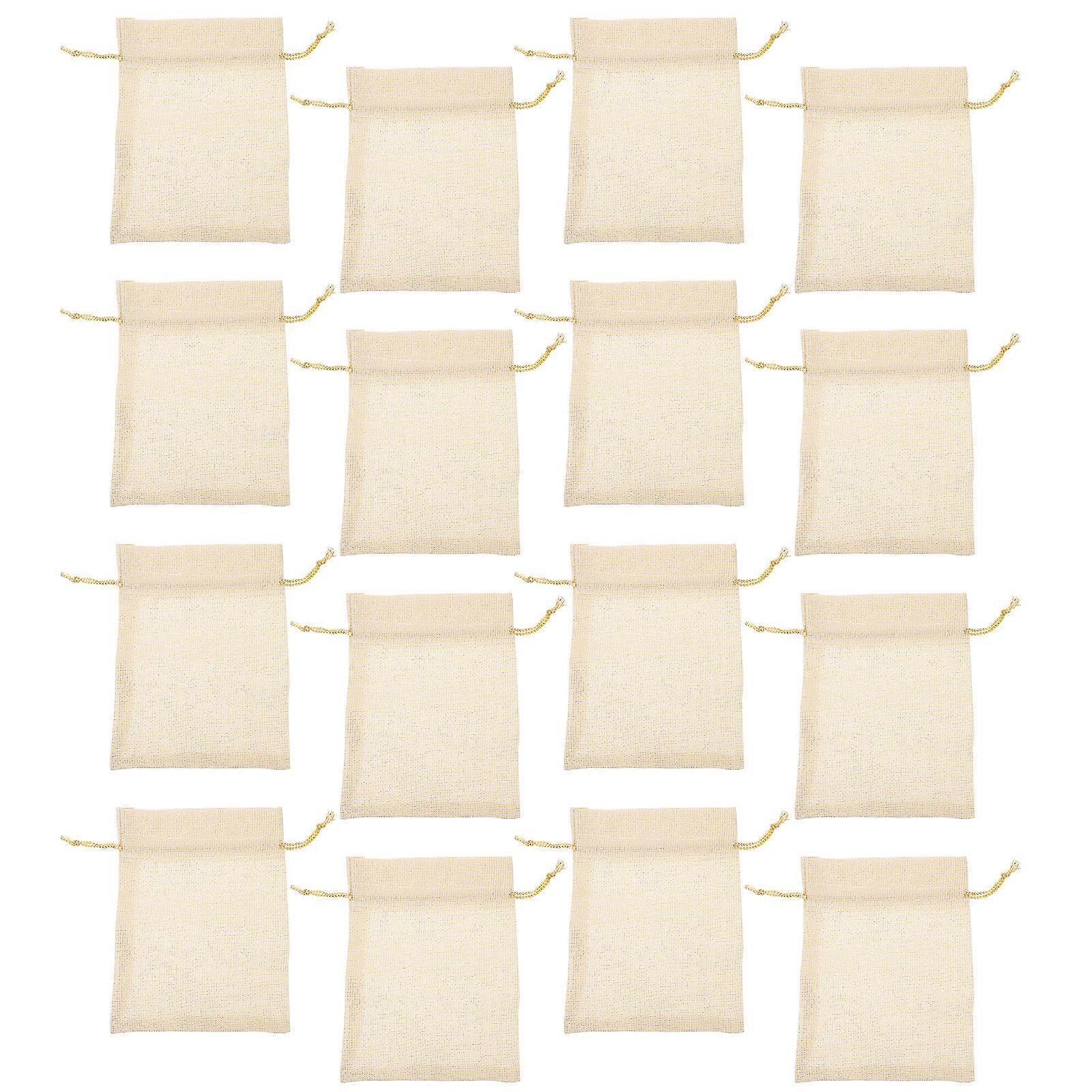 Candy Wrapping Bags Ideal For Birthday Baby Shower And Church Use 17X12.5CM Golden Drawstring Storage 16 Pcs