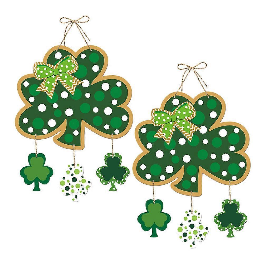 St Patrick's Day Hanging Sign for Decoration Paper Material Green Color 2pcs