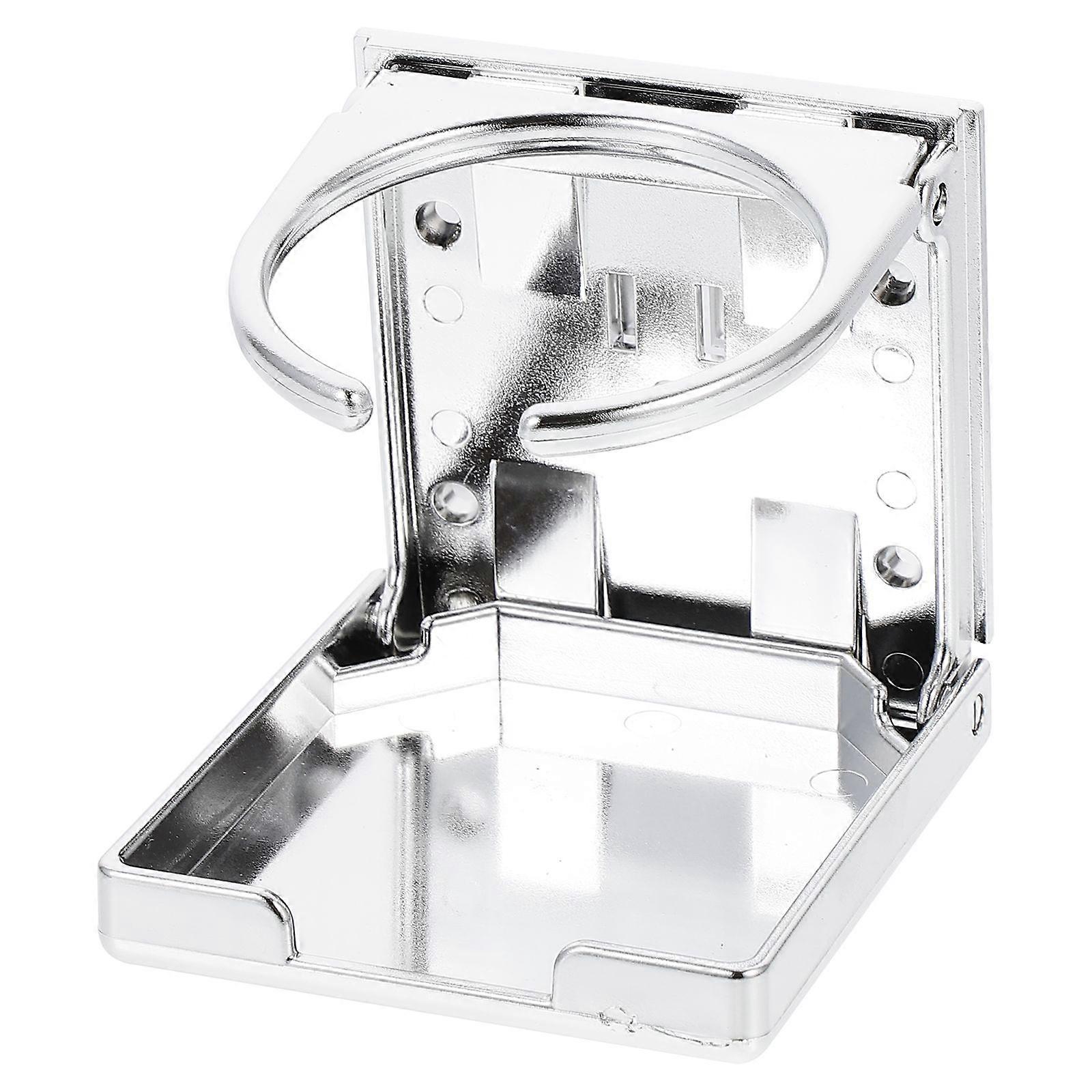 Universal Drink Holder For Convenient Beverage Storage In Vehicles Designed With Elegance In Silver ABS For 1 Set