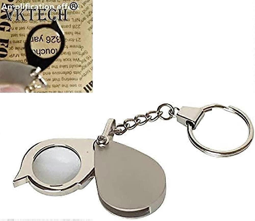 Lupen, Portable 8x Folding Keychain Magnifying Glass with Key, Waterproof Daily Pocket Tool Lucky Star