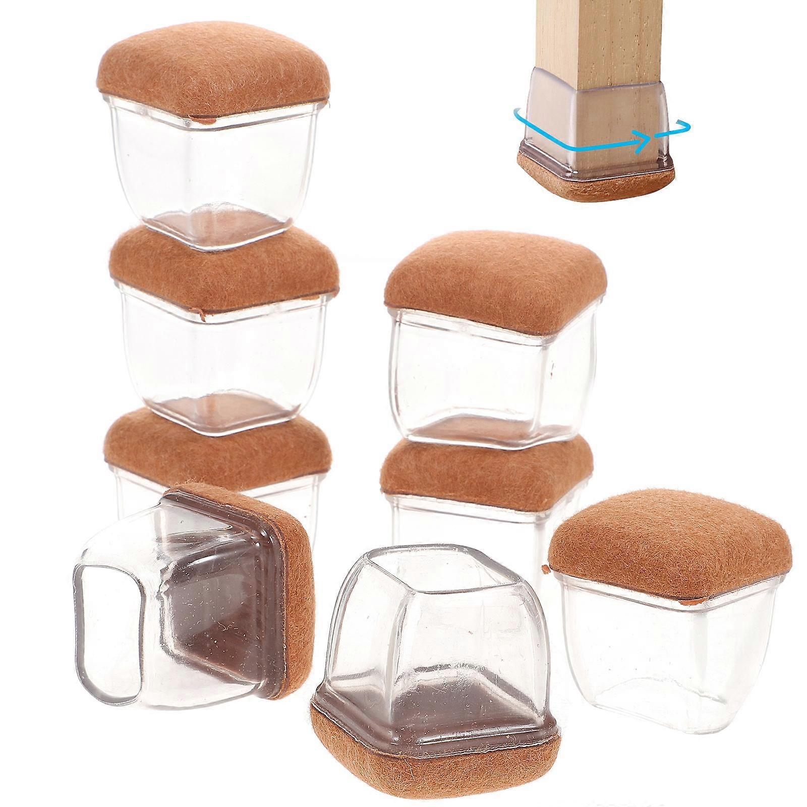 8pcs Transparent Chair Leg Caps for Scratch Protection, Noise Reduction and Floor Damage Prevention Feet Covers for Chairs and Tables