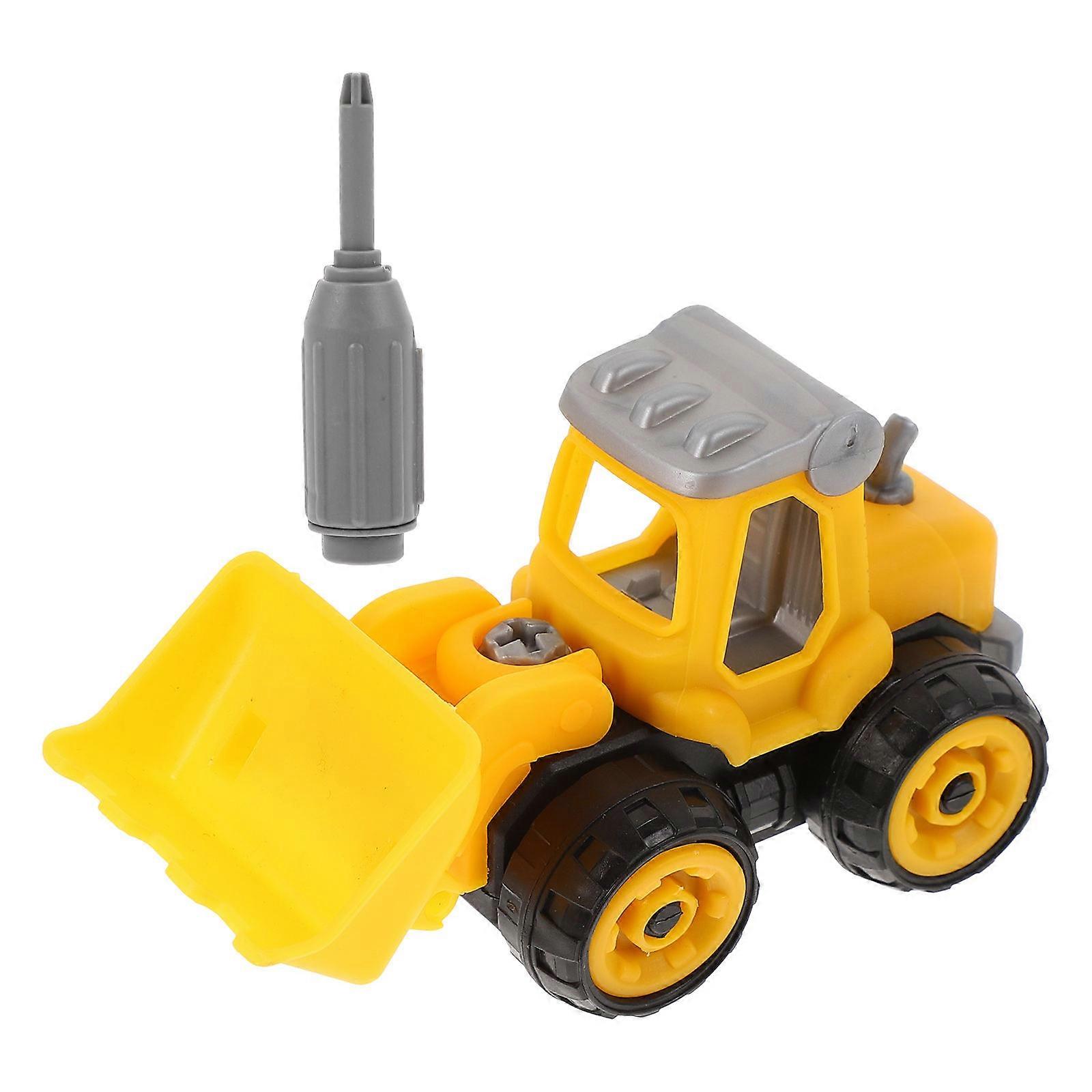Yellow Plastic Kids Vehicle Model Toy with Movable Structure No Battery Needed for Kids Use 1 pc