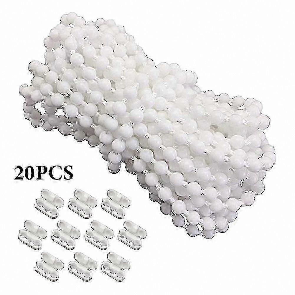White Replacement Roller Blind Chain with Connector, Durable and Cuttable, 6 POM Pieces for DIY Window Treatments