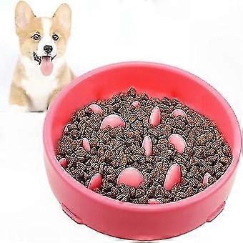 Slow Feeder interaktiv skål til hunde og katte - anti-frådseri design - pink - enkelt enhed