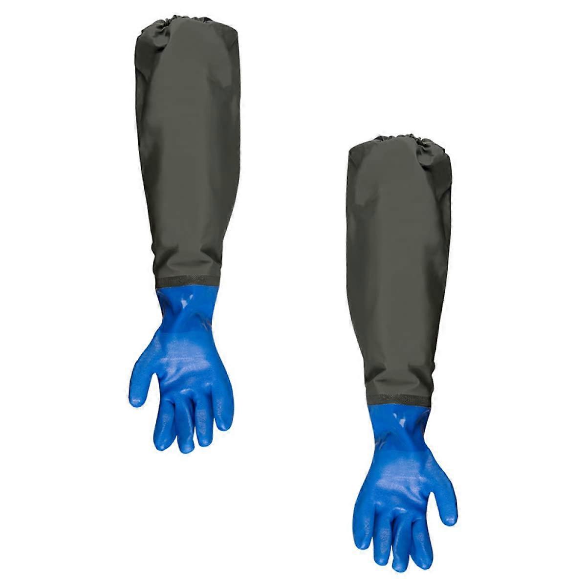 Lengthened Gloves for Fish Tank Cleaning Durable Protective Gloves for Aquarium Maintenance Grip Design One Pair