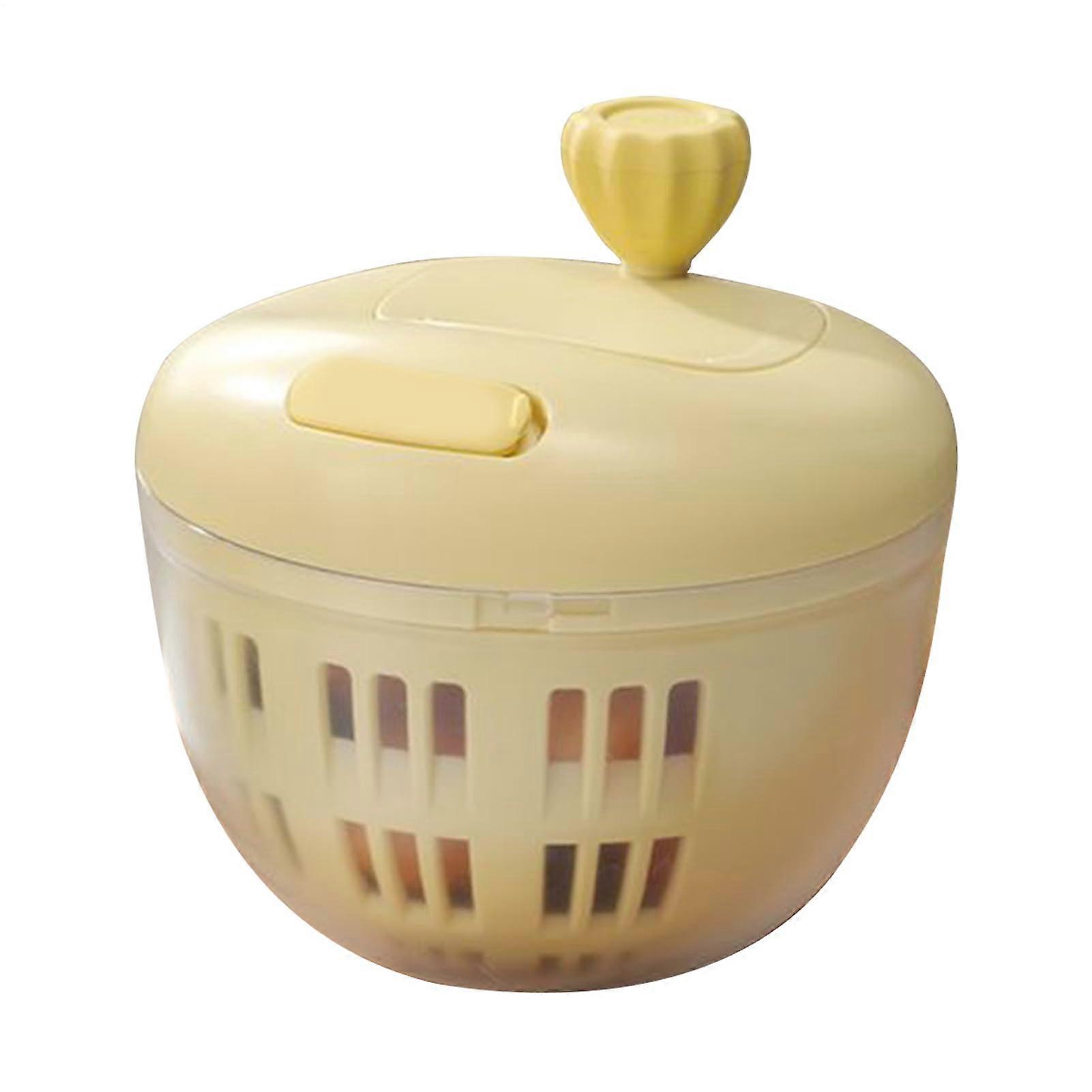 Salad Dryer 800ML Salad Washer with Non-Slip Base and Colander for Crisp Produce - Yellow Fruit Cleaner for Kitchen and Outdoors