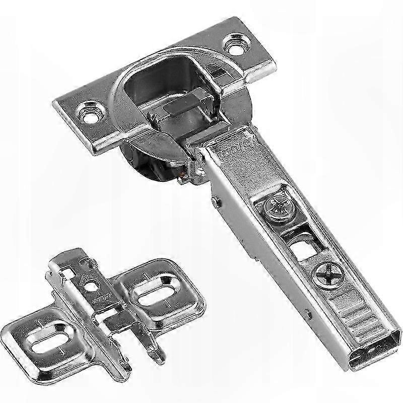 Soft Close 110° Overlay Hinge with Mounting Plate (2 Pack) - Cabinet Hardware Accessory