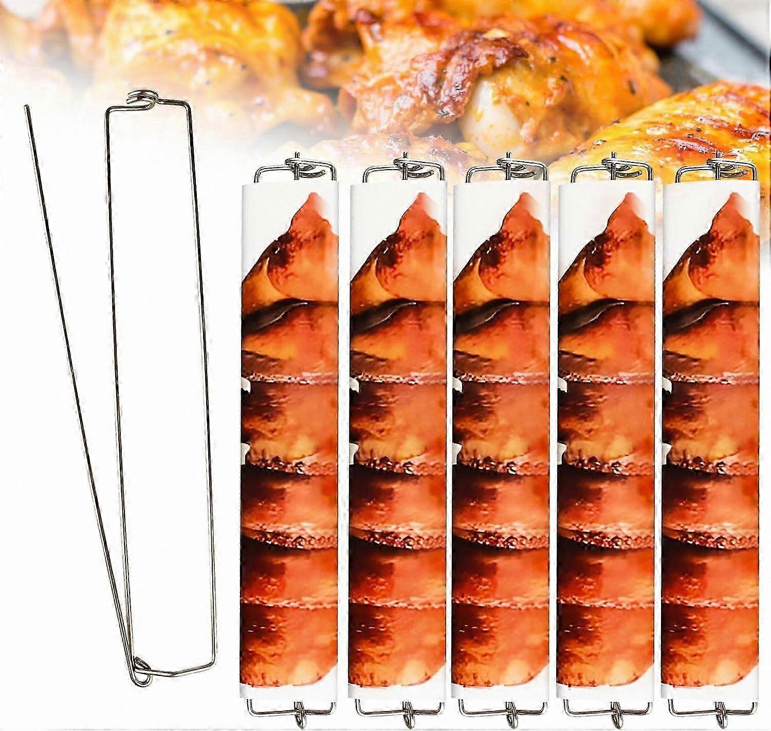 BBQ Chicken Wing Racks for Grilling, Durable Metal Rails for Picnic and Camping Cookouts
