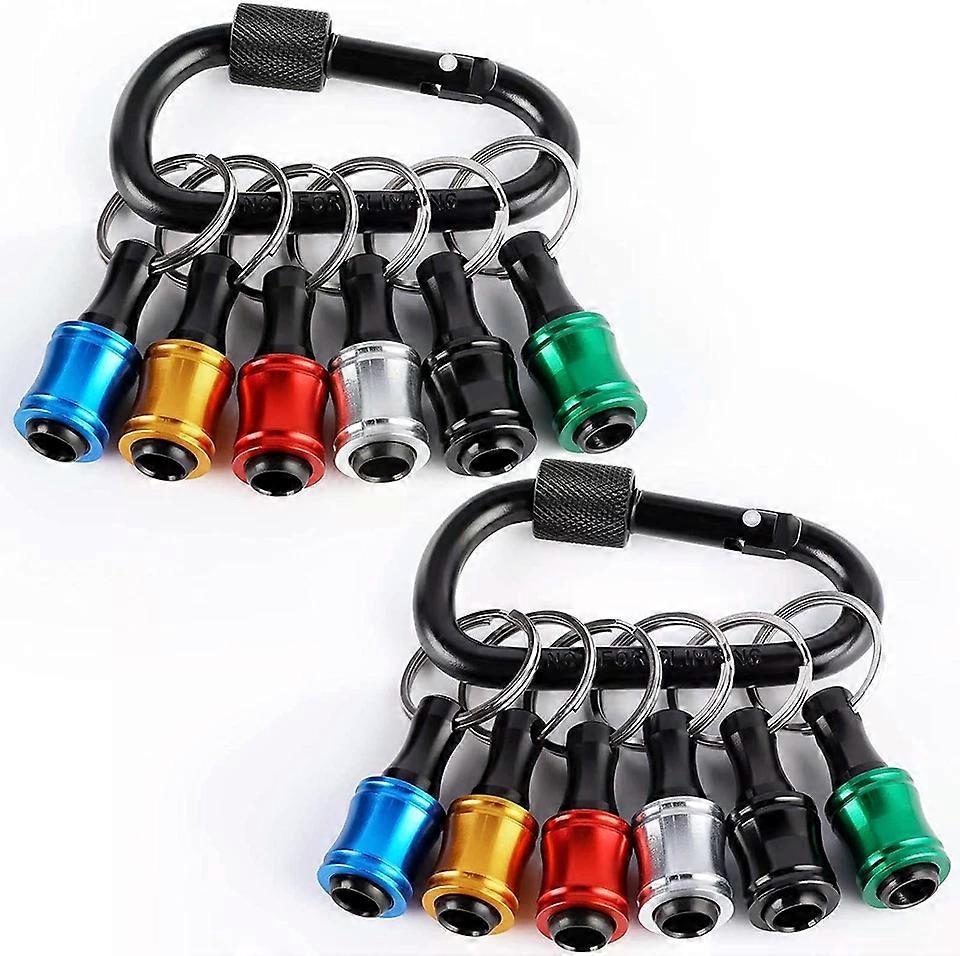 Screwdriver Bits Holder, 6Pcs 1/4 Inch Hex Shank Aluminum Alloy Lightweight Secure One-Handed