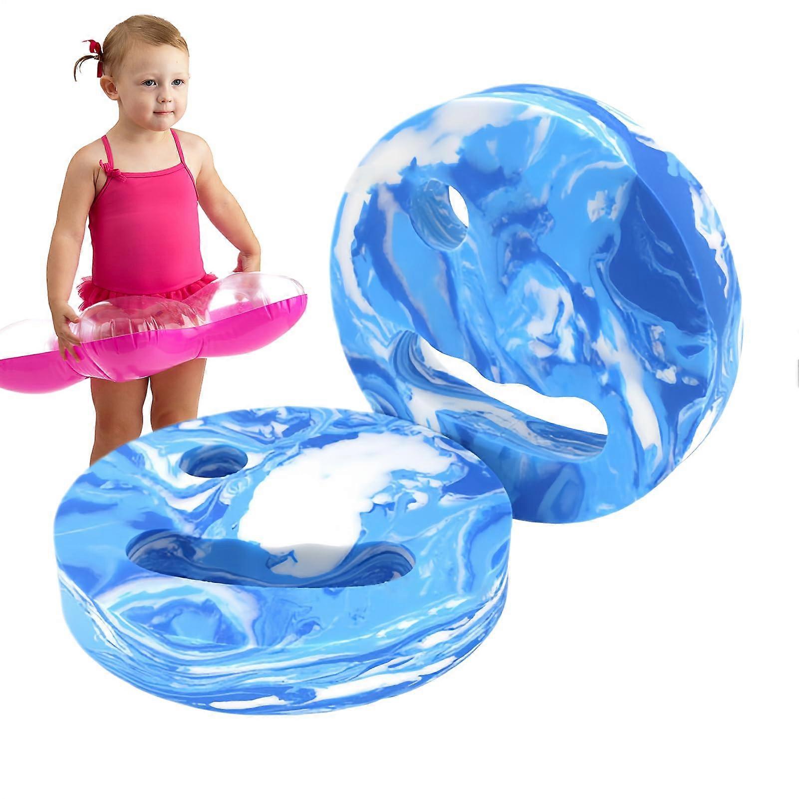 Swimming Pool Floats Hand Float For Swim Training, Handrail Holes Pool Accessories For Beginners, Kids, Teens Blue