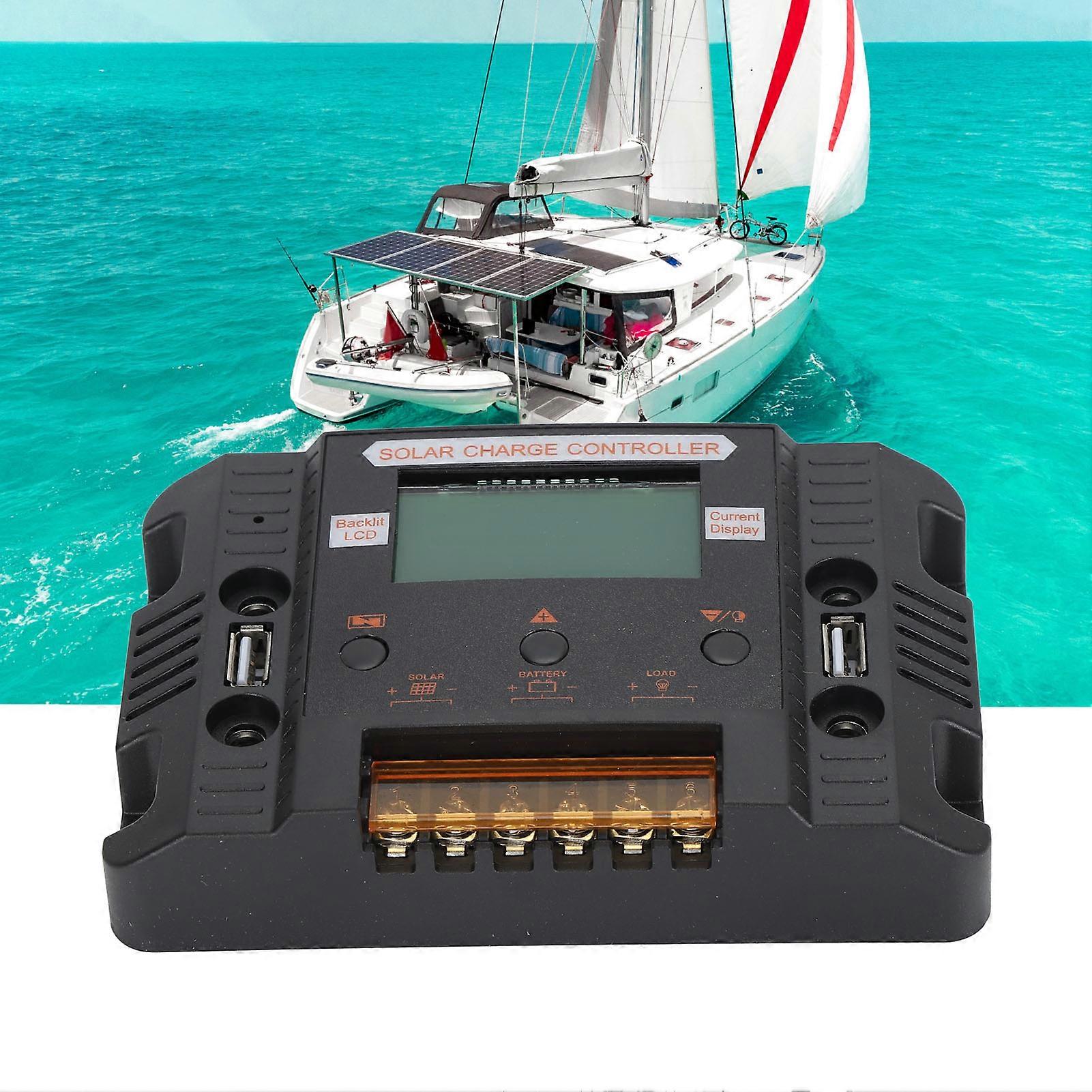 30A 12V 24V Solar Charge Controller with LCD Display, ABS