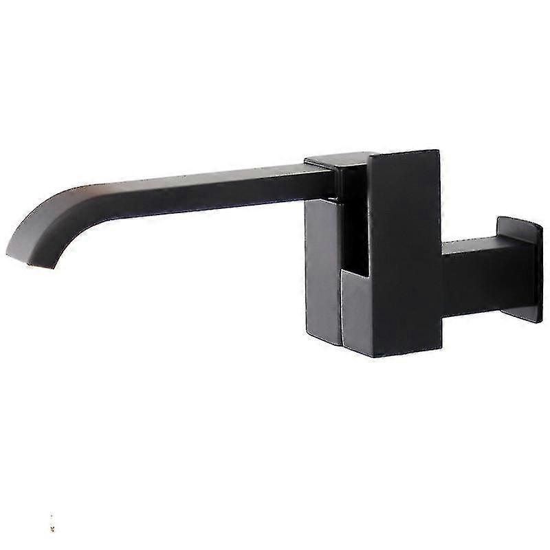 Black copper mop pool faucet with a rotatable nozzle, wall-mounted
