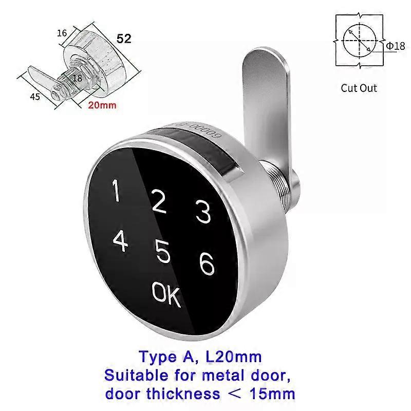 Touch Keypad Digital Password Cabinet Drawer Lock For Home Office Gym Used Support Public Mode