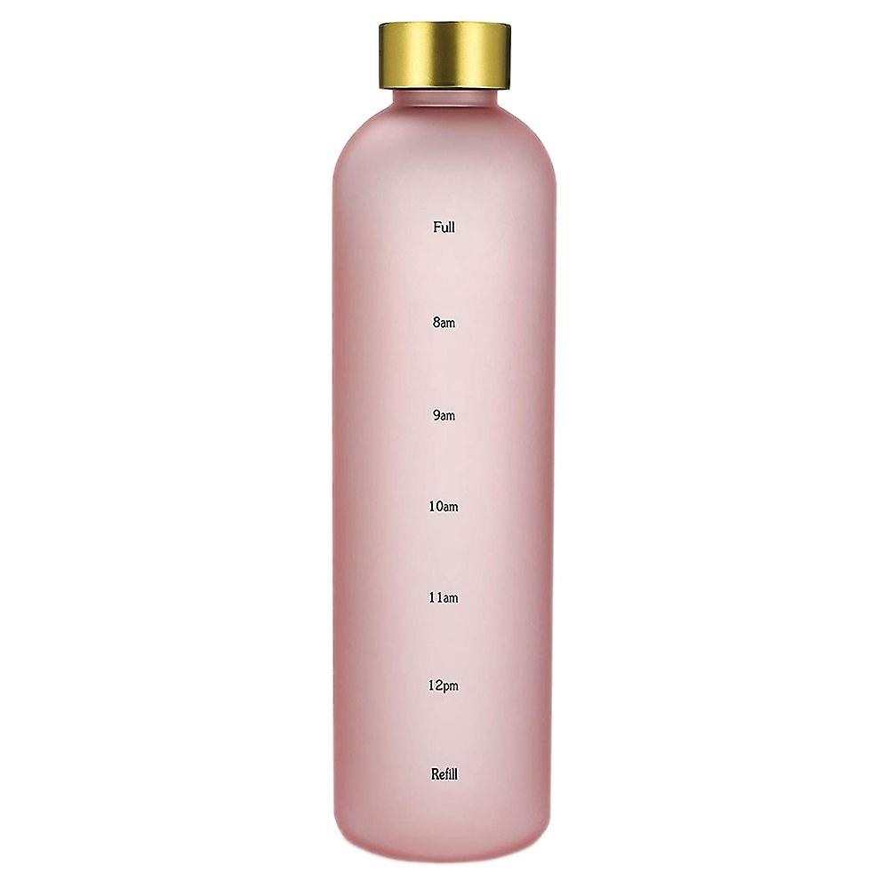 Plastic Space Cup Large-Capacity Transparent Frosted Water Cup Copper Lid Water Bottle with Time Ma