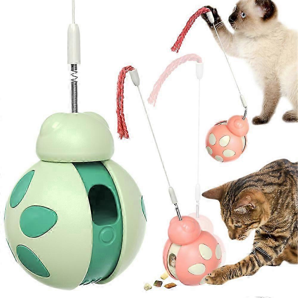 Interactive Ladybird Beetle Cat Toy Stick - Tumbler Balance Design to Relieve Boredom and Entertain Pets