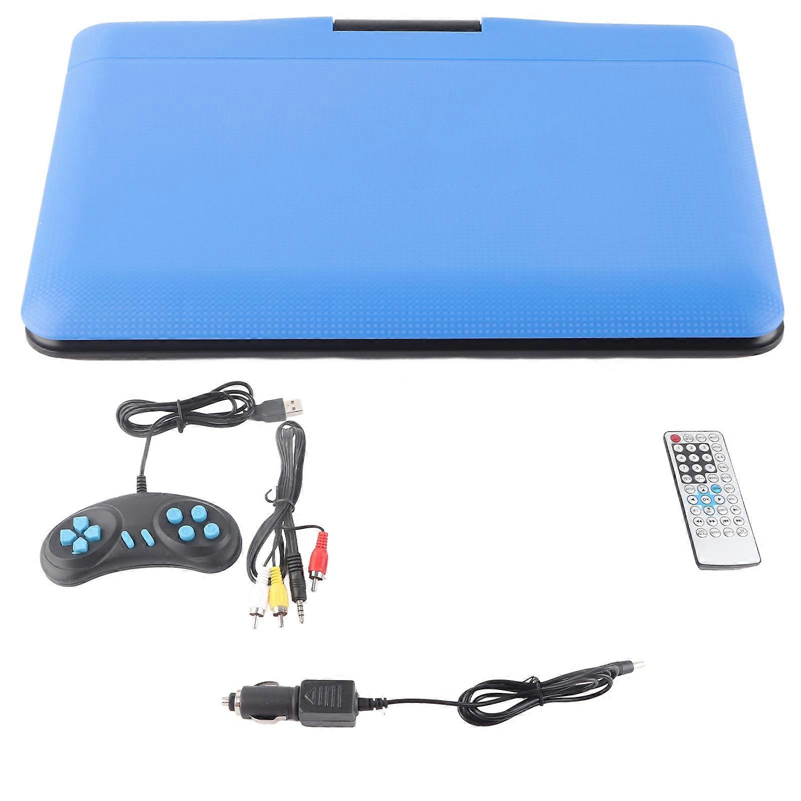 Portable HD Children's DVD Player - Multifunctional Car TV with Remote & Handle (Blue)