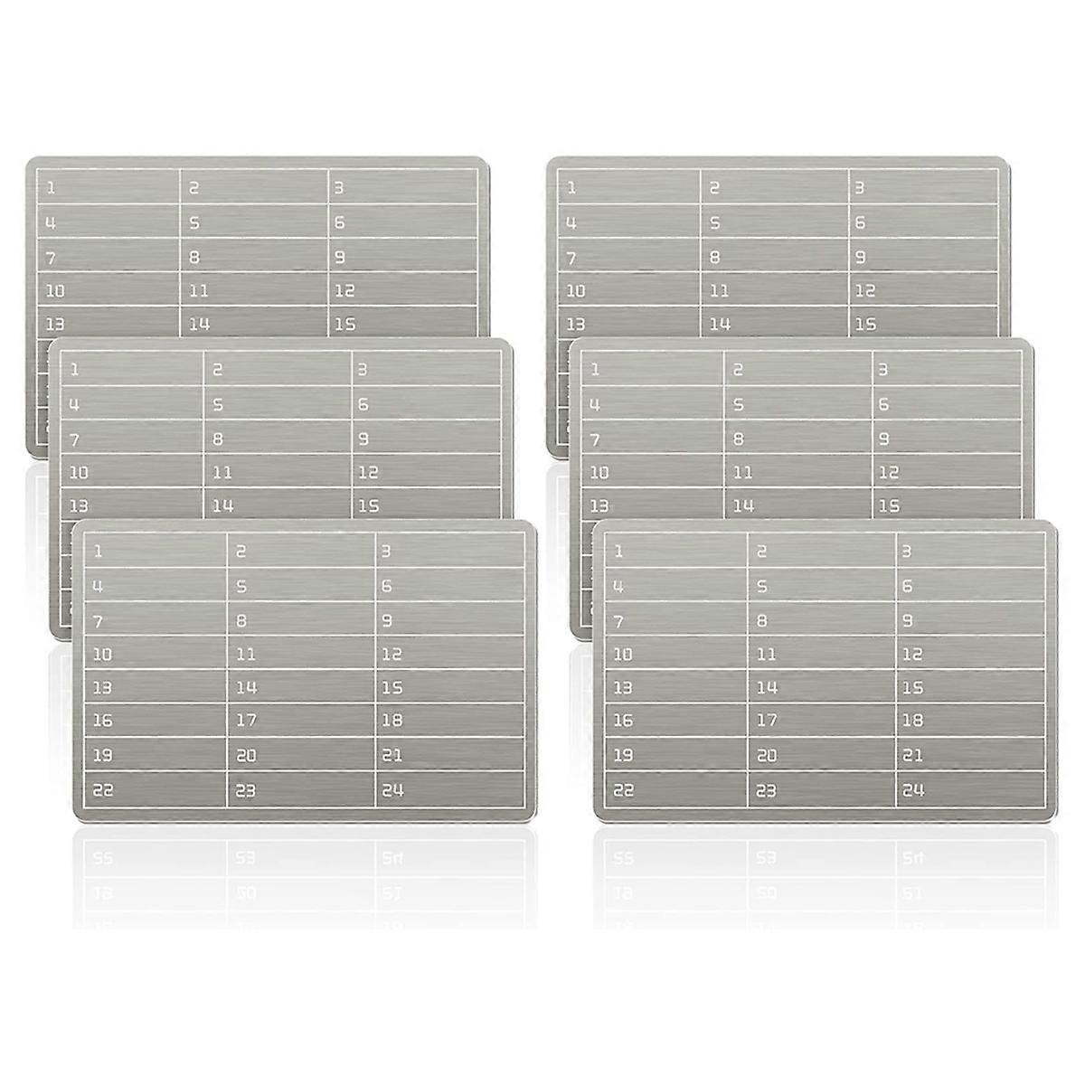 6pcs Plates Stainless Steel Wallet Crypto Cryptocurrency Storage
