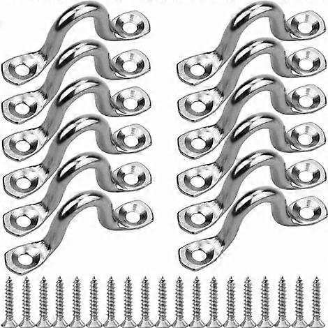 16 Pieces Kayak Deck Buckles Stainless Steel Eye Plates Humpback Shape Fixed
