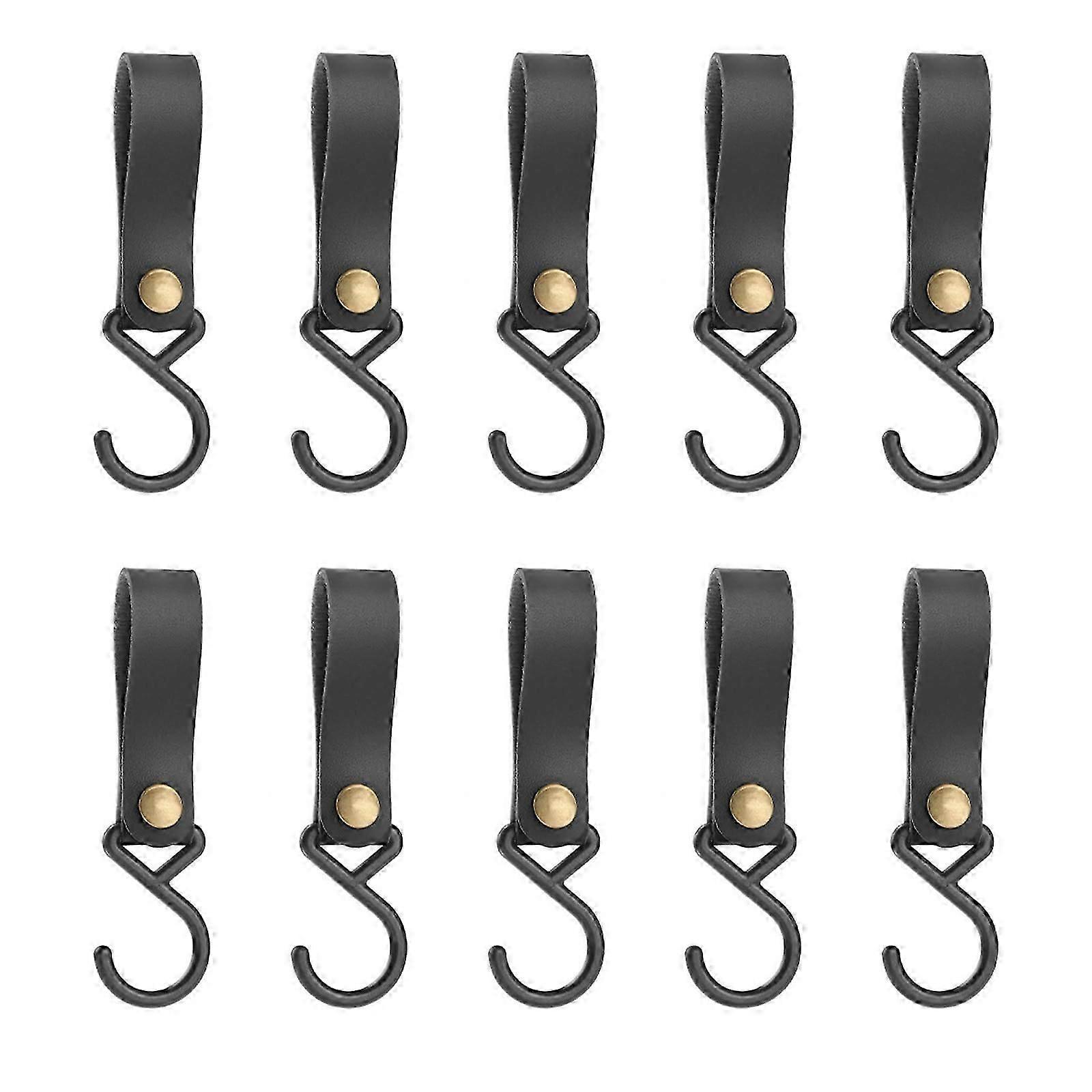 Sshaped hooks, leather, 125 x 33 mm, clothesline hooks, multifunctional, for hanging clothes and bags, 4 colors. Ref: 4380