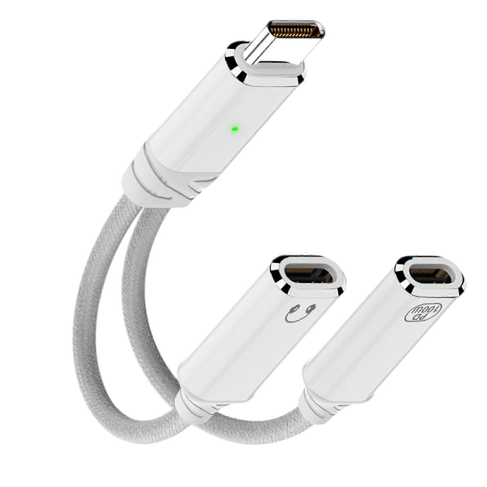 USB C Splitter Type C Dual Plug 100W Fast Charging Adapter Cable Type C Male To Dual Female For Phone