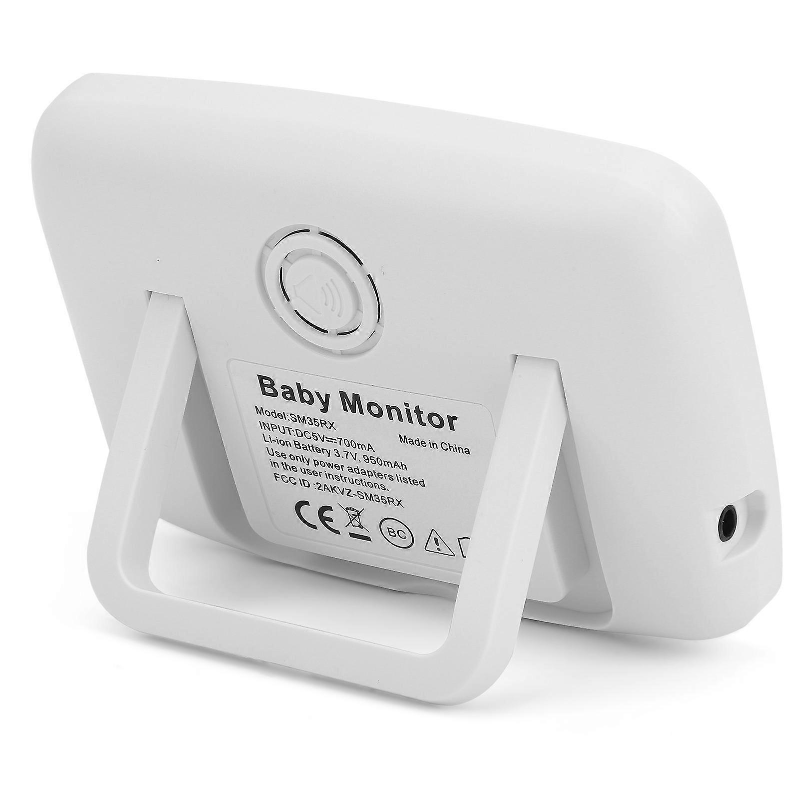 3.5" Wireless Video Baby Monitor with Temp, 950mAh Battery, 12x8x2cm Display