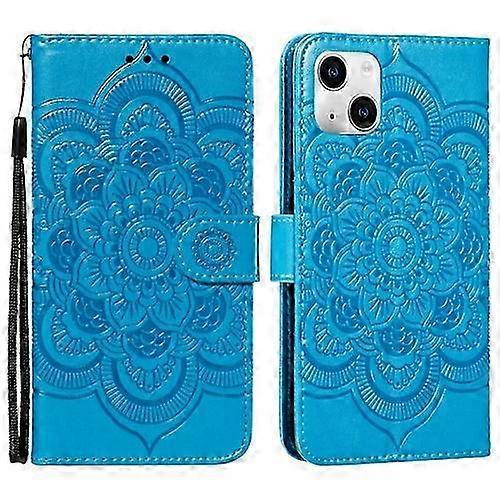 For iPhone 15 Mandala Embossing Pattern Horizontal Flip Leather Phone Case