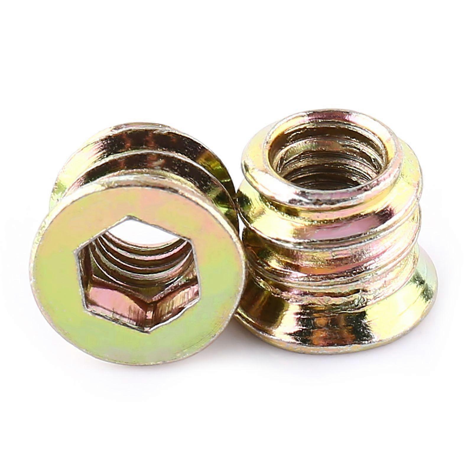Écrous d’insertion en bois d’écrou d’entraînement hexagonal de meubles en acier au carbone zingué (M6 * 10mm)