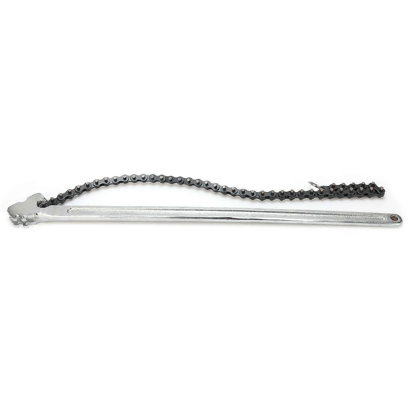 24in Chain Wrench Chrome Vanadium Steel Adjustable Diameter Long Handle Articulation Tool
