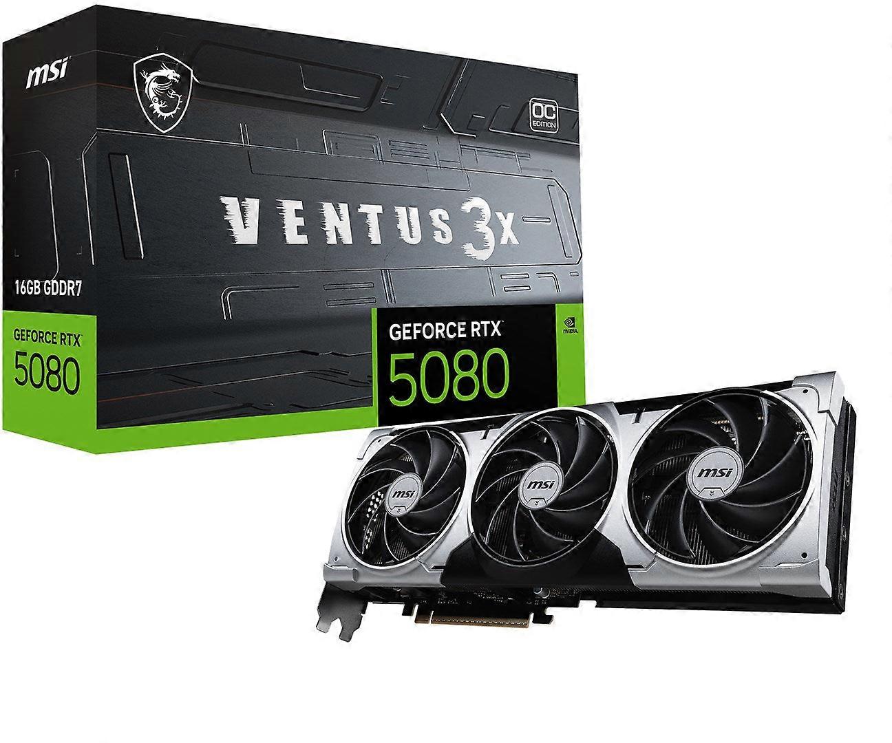 Grafická karta MSI Ventus GeForce RTX 5080 16G 3x Oc Plus, Nvidia 16 GB GDDR7