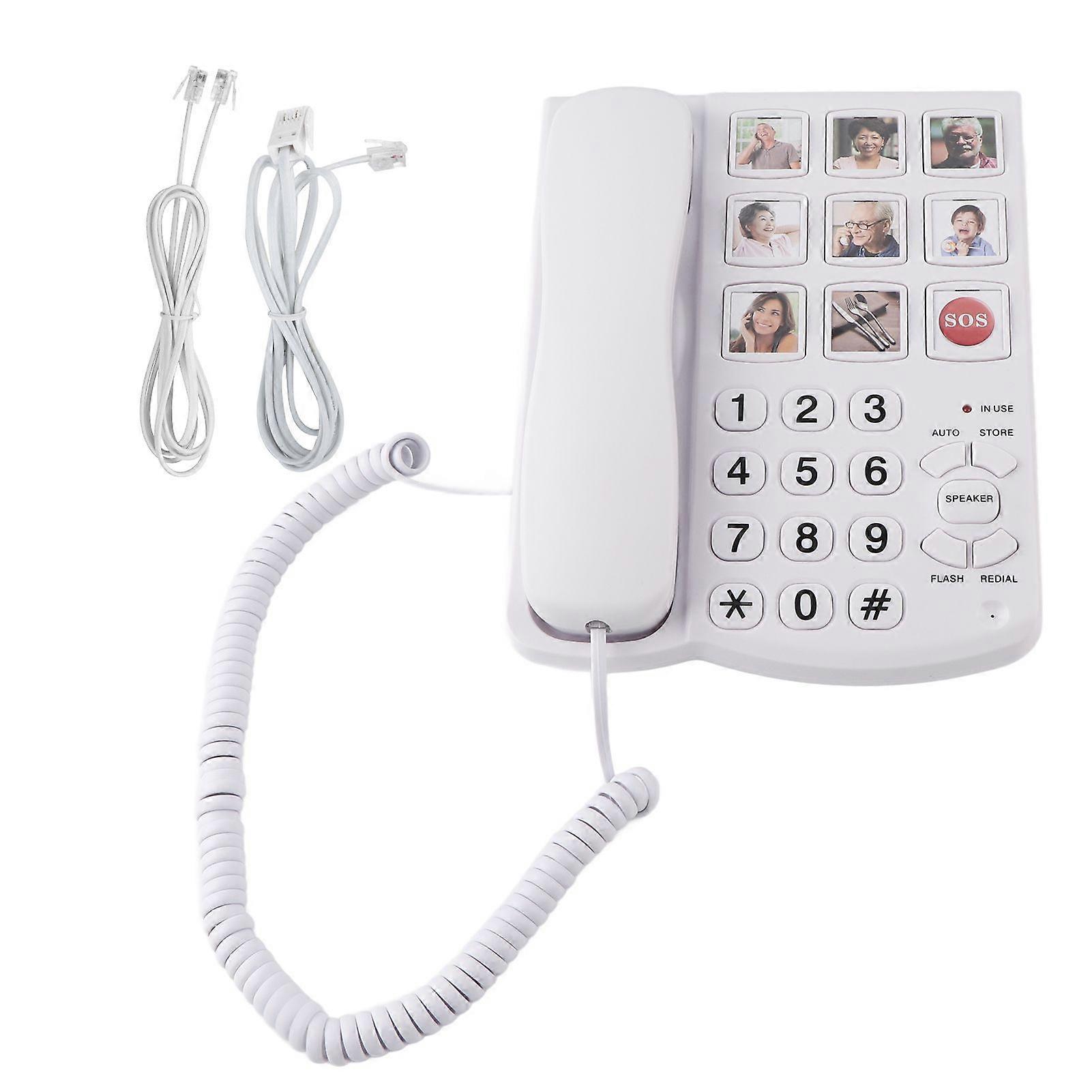 LD858HF Big Button Telephone Amplified Photo Memory Corded Landline for Seniors Elderly