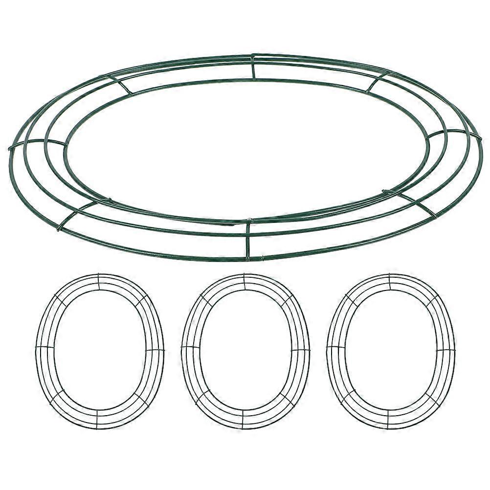 Green Metal Easter Egg Wreath Frame for DIY Craft 12Pcs Holiday Use