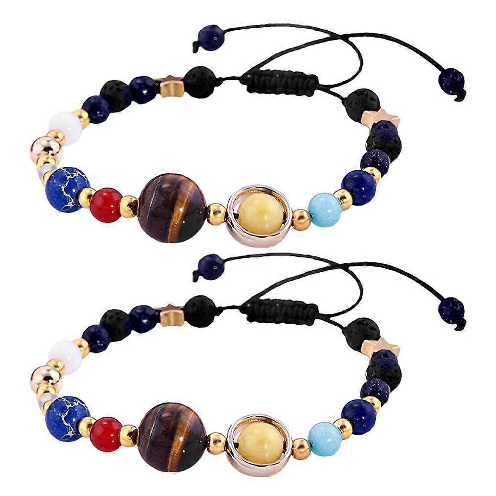 Space Bracelet Solar Jewelry Designed for Decoration 10Pcs Black Natural Beads