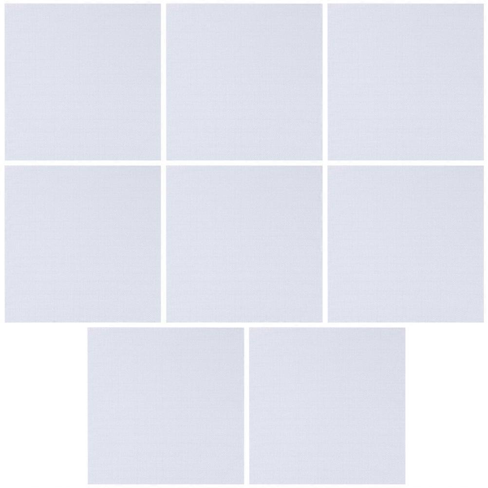 Cross Stitch Fabric Embroidery Cloth for DIY Use 8Pcs White Polyester