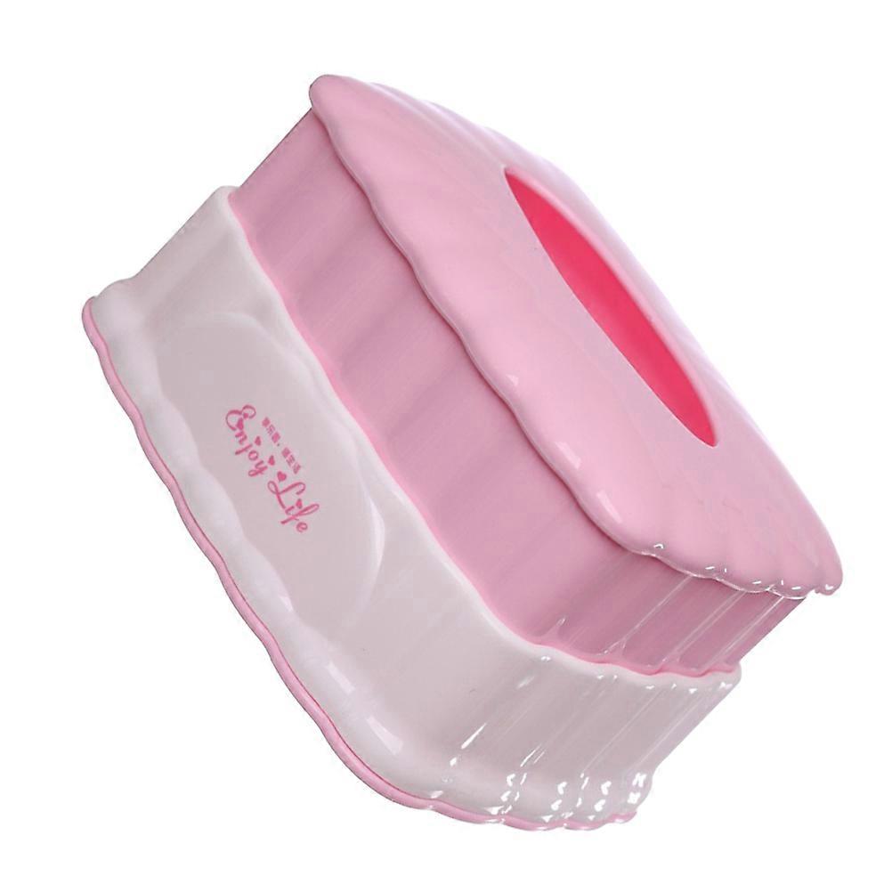 Multifunctional Tissue Box Organizer Home Office Use Pink Pp Material for Compact Storage 1Set
